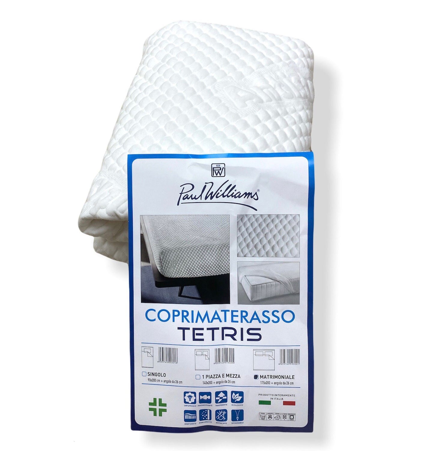 Coprimaterasso Tetris PaulWilliams Memory Massaggiante