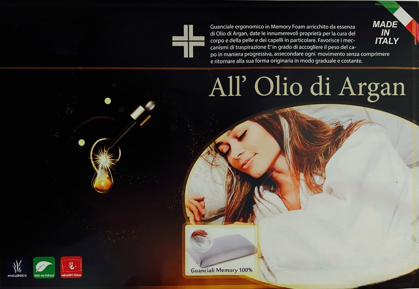GUANCIALE MEMORY CON OLIO D’ARGAN