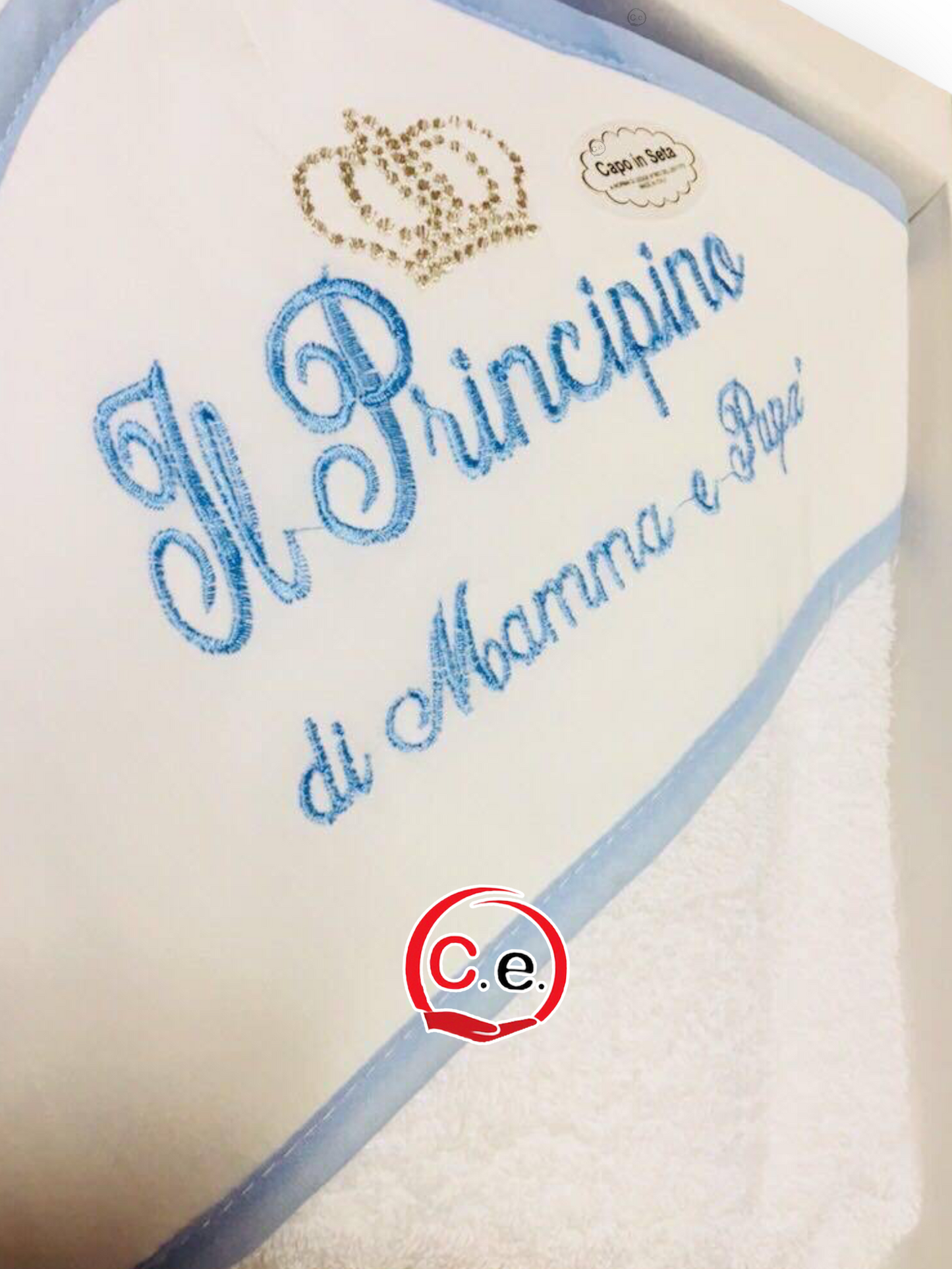 Accappatoio triangolo Il Principino di mamma e papà & Principessa di mamma e papà