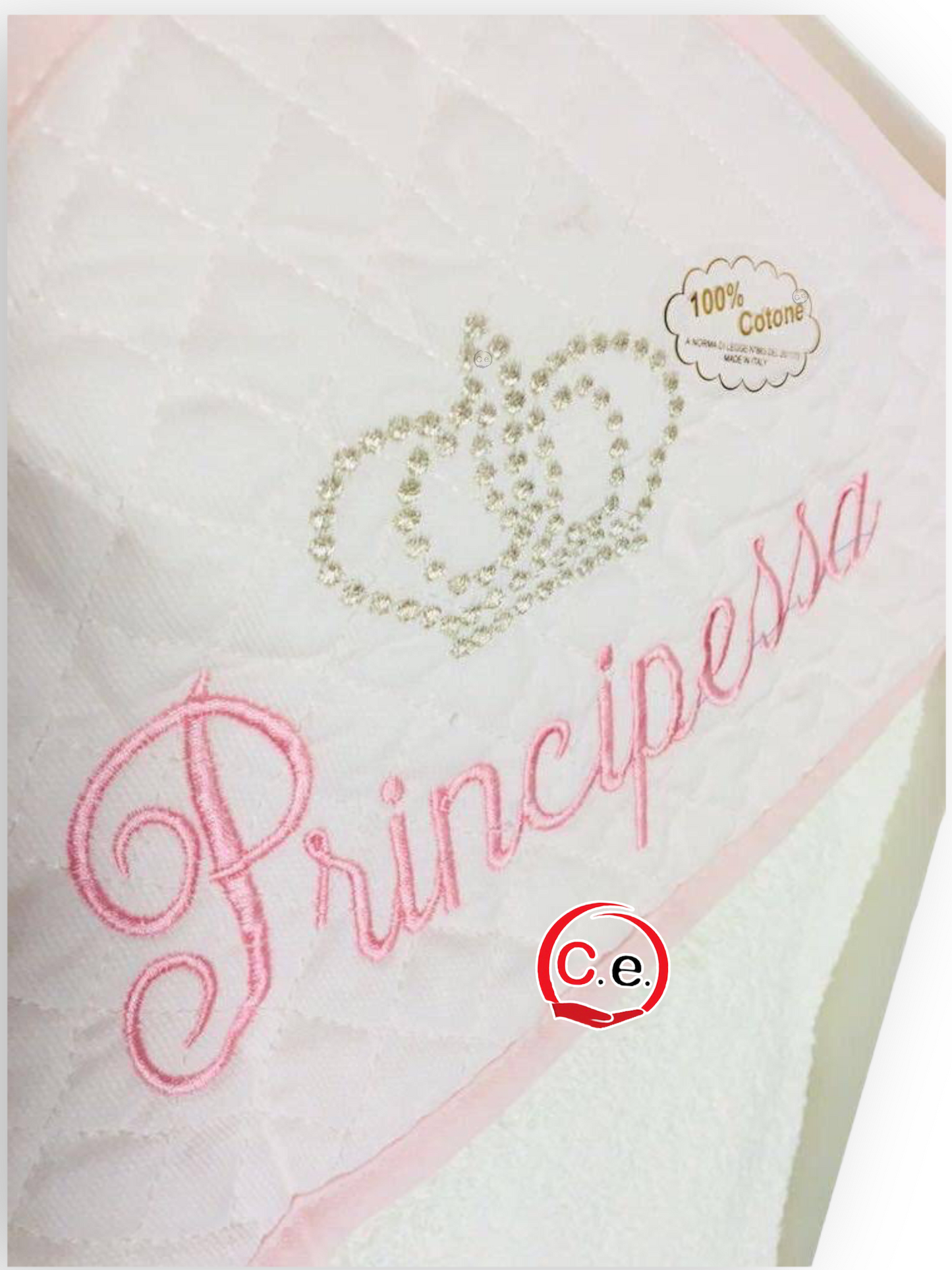 Accappatoio triangolo trapuntato Principino & Principessa