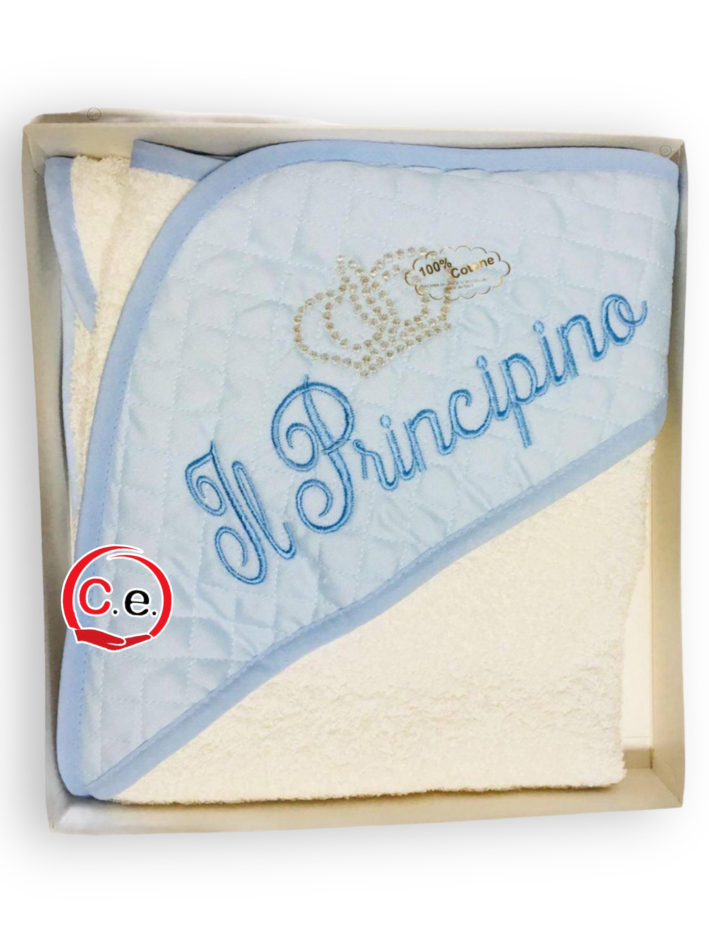 Accappatoio triangolo trapuntato Principino & Principessa