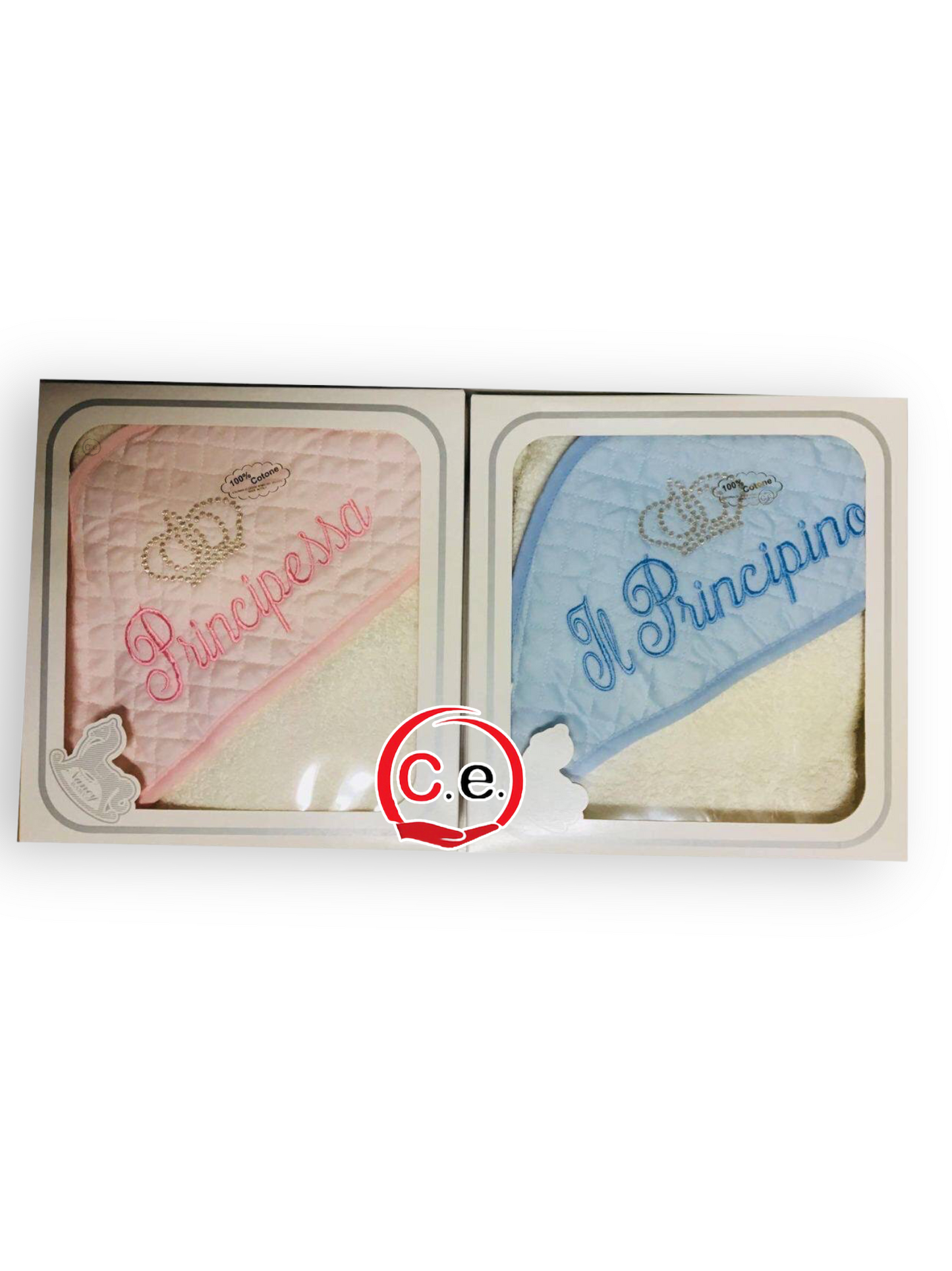 Accappatoio triangolo trapuntato Principino & Principessa