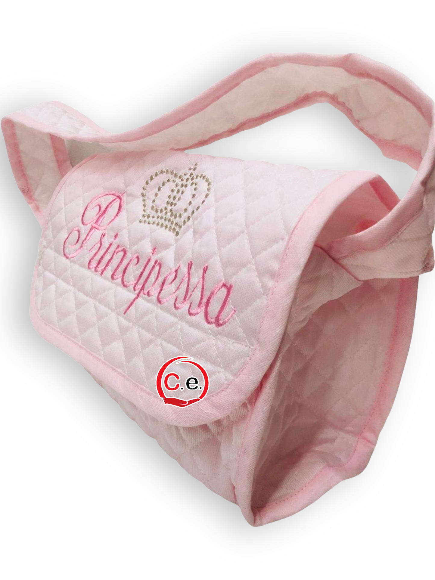 Borsetta portaoggetti ricamata principino & principessa
