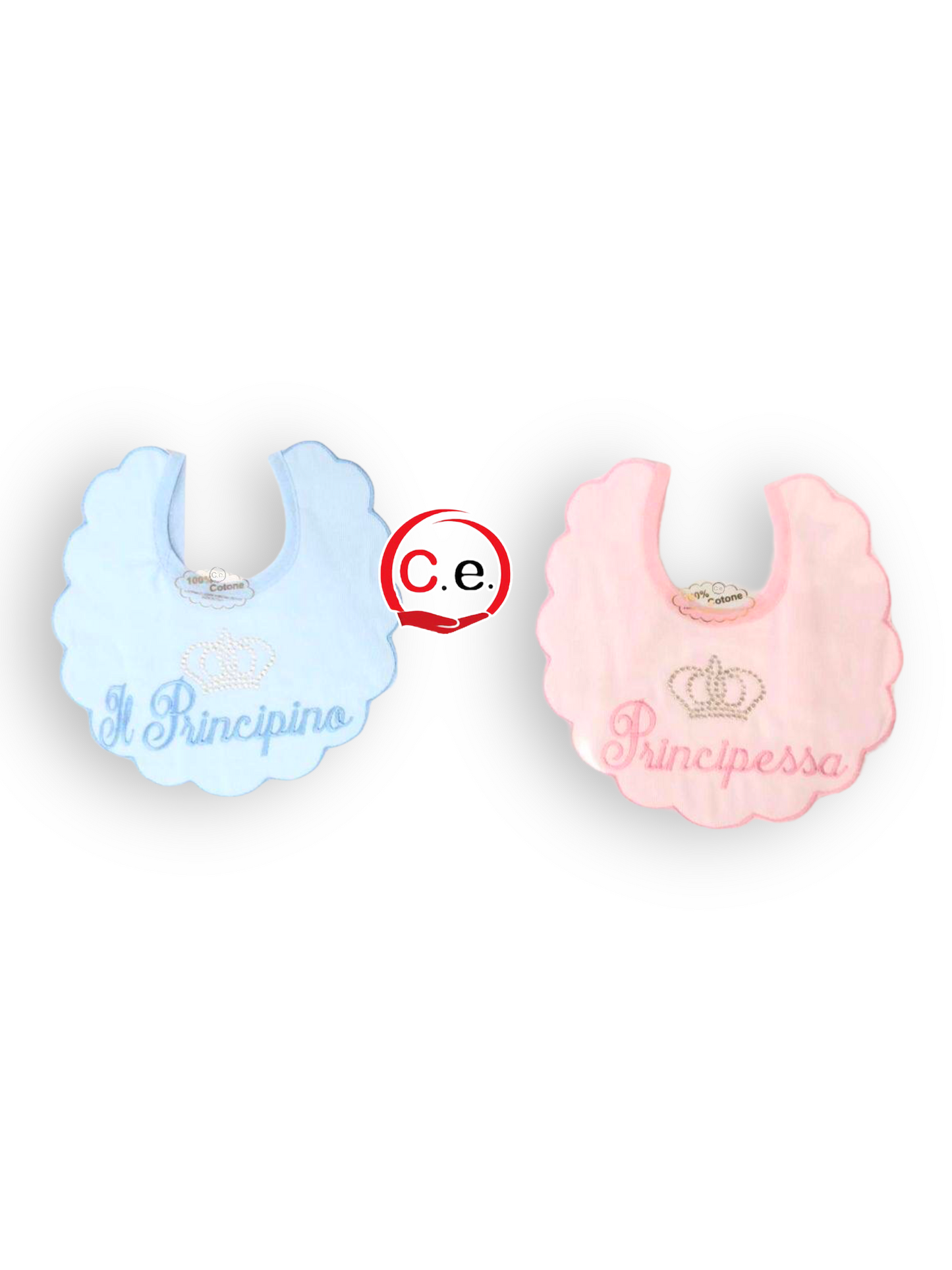 Bavetta ricamata 🧵 principino & principessa con smerlo