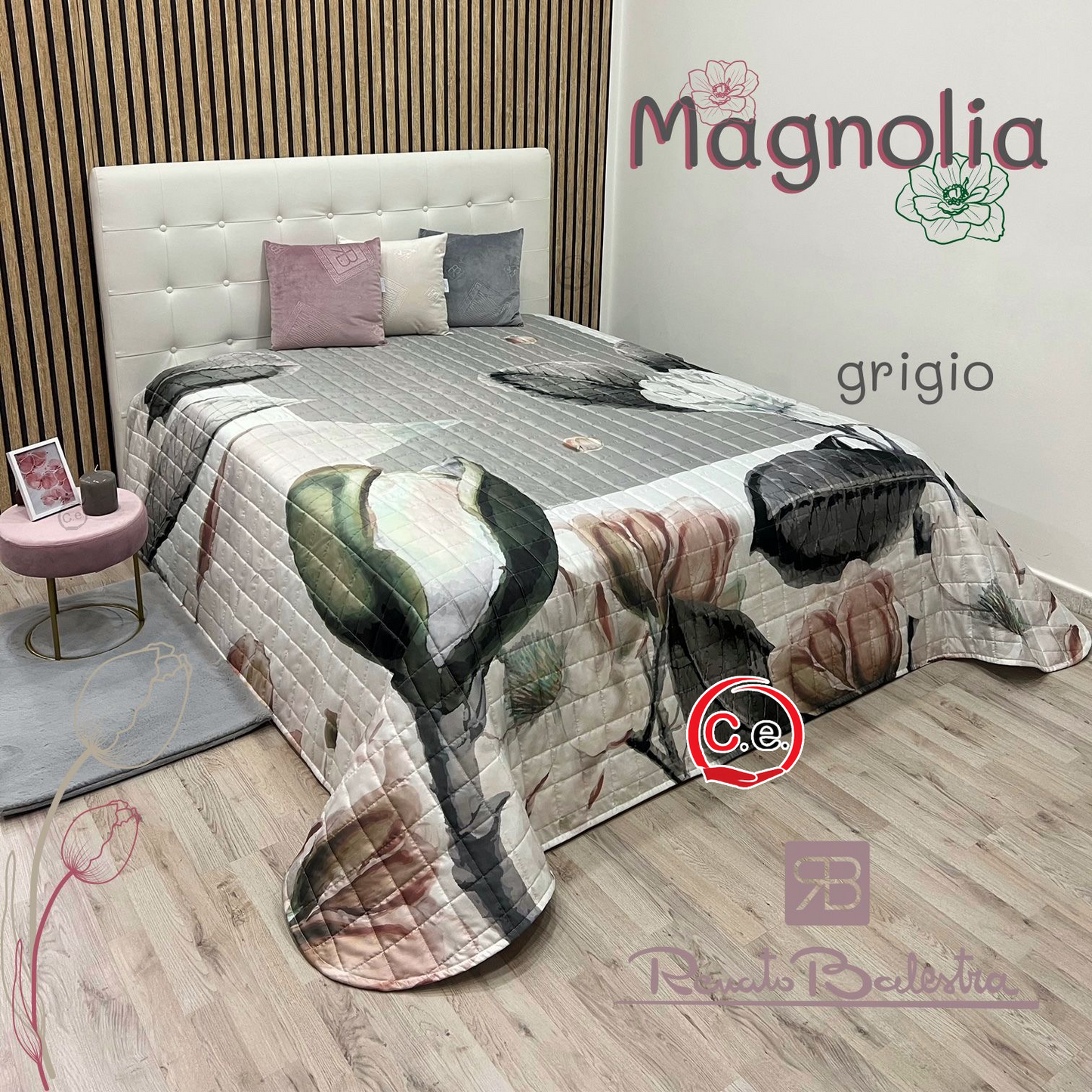 Trapuntino Magnolia Renato Balestra con stampa ad alta definizione