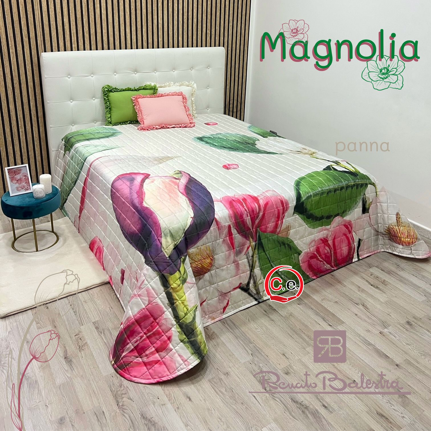 Trapuntino Magnolia Renato Balestra con stampa ad alta definizione