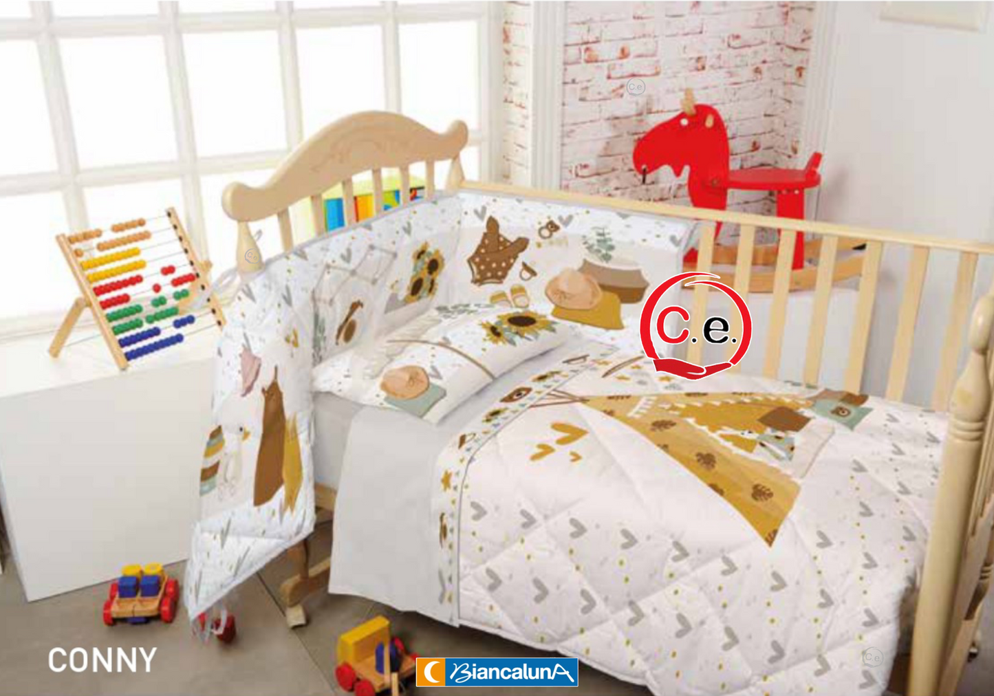 Completo culla lettino Digitale Nursey MissTerry BiancaLuna ๐
