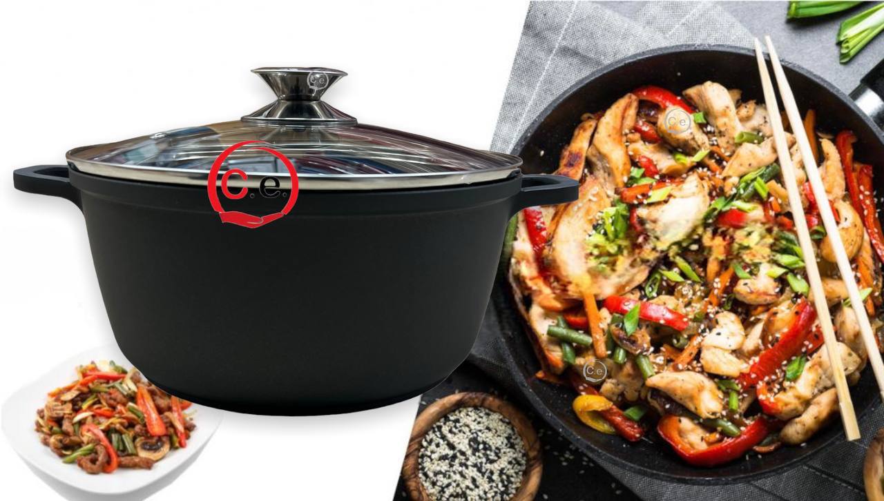 Casseruola in pietra lavica con coperchio