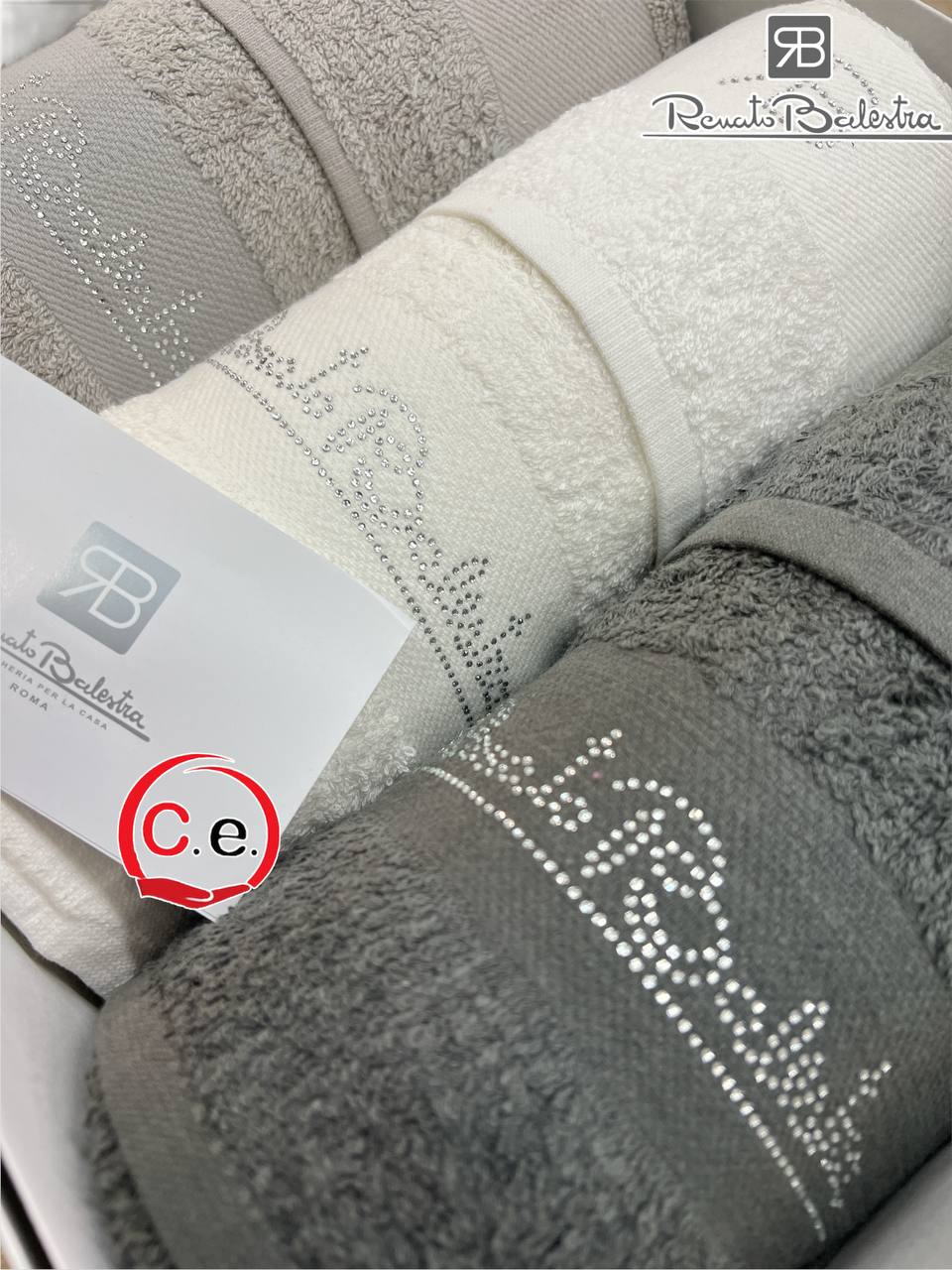 Asciugamani 3+3 art.Cristel Renato Balestra con Swarovski
