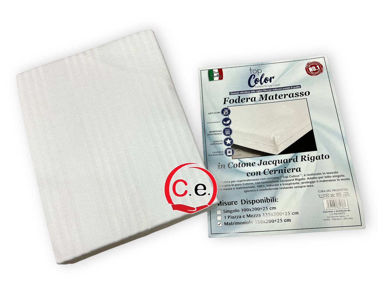 Coprimaterasso in cotone Jaguard con zip