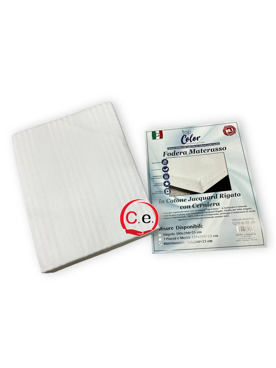 Coprimaterasso in cotone Jaguard con zip