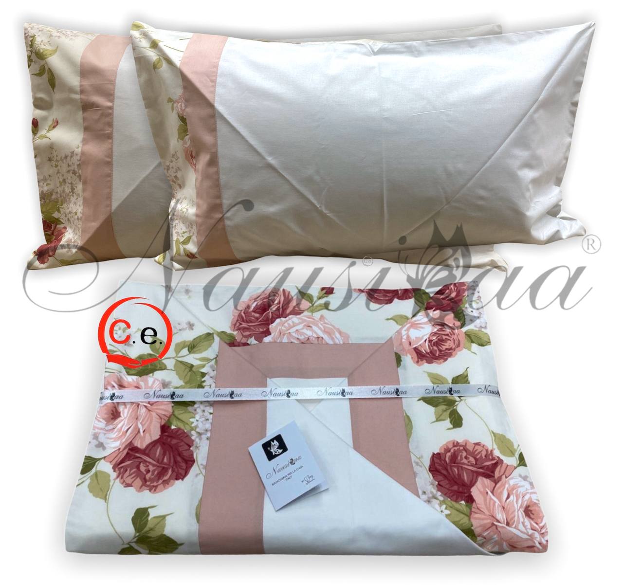 Coppia lenzuola Thea Nausicaa con doppio bordo