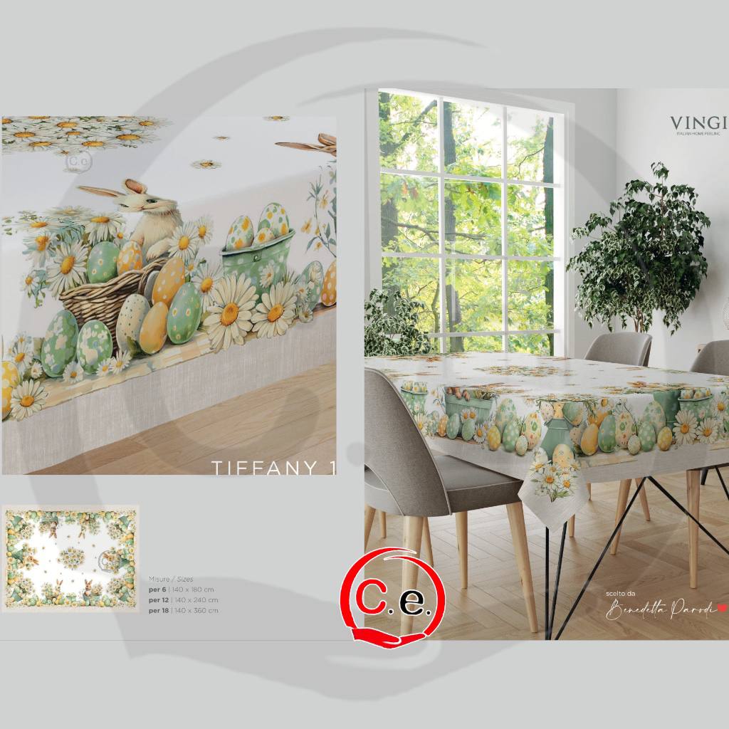 Tovaglia digitale Vingi Tiffany Pasquale 🐇 🥚 🐣