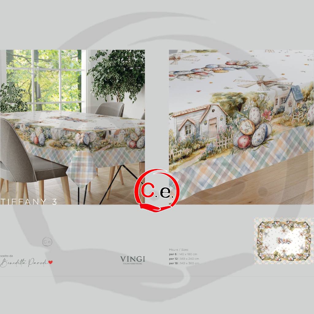 Tovaglia digitale Vingi Tiffany Pasquale 🐇 🥚 🐣