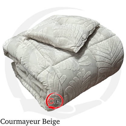 Trapunta/Piumone Courmayeur in velluto con cuscino in coordinato