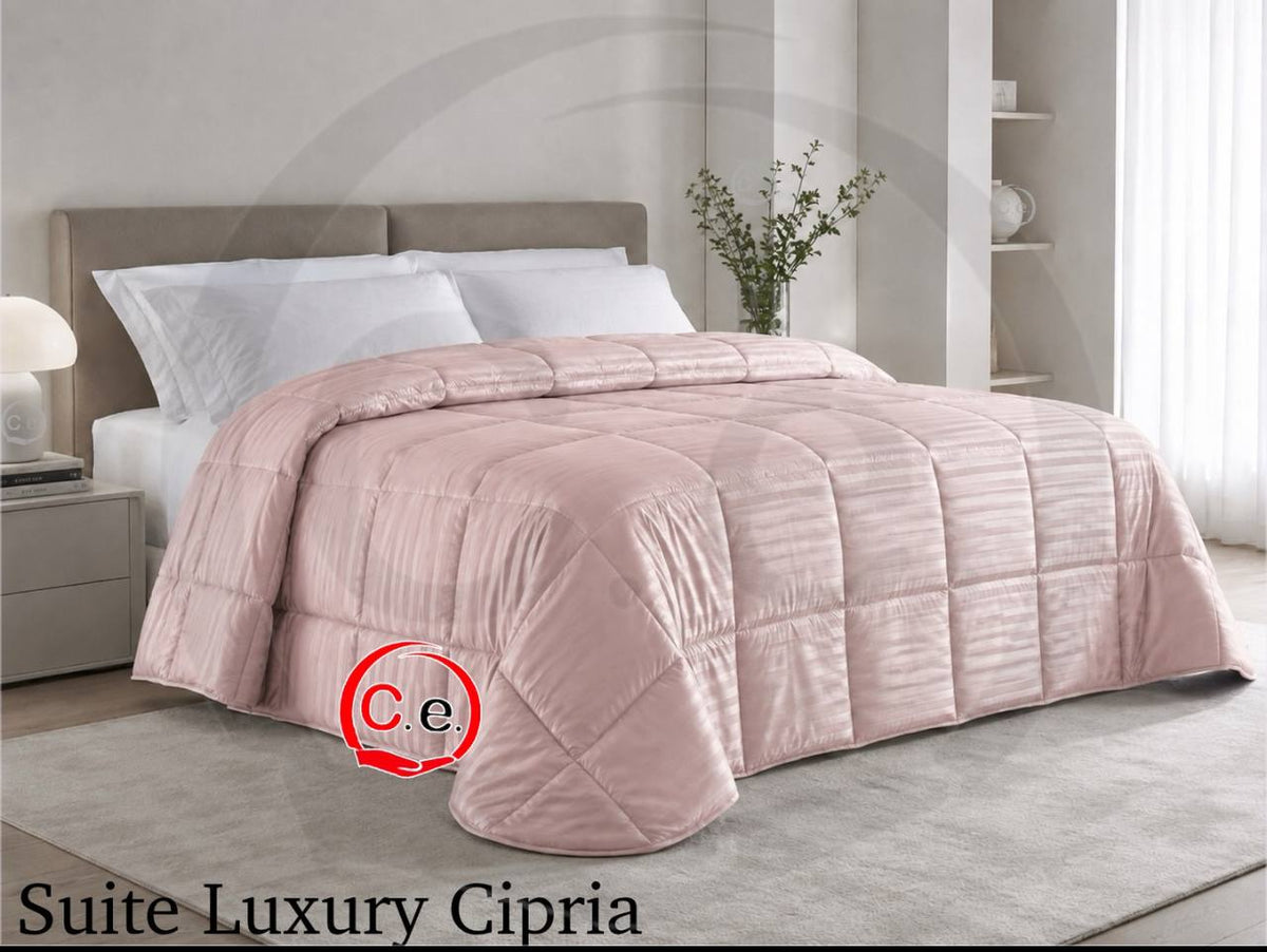 Trapunta/Piumone Suite Luxury Double-Face in tinta unita in microfibra Satin anallergica tocco mano 🖐🏼 pesca