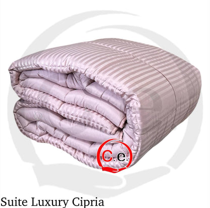 Trapunta/Piumone Suite Luxury Double-Face in tinta unita in microfibra Satin anallergica tocco mano 🖐🏼 pesca