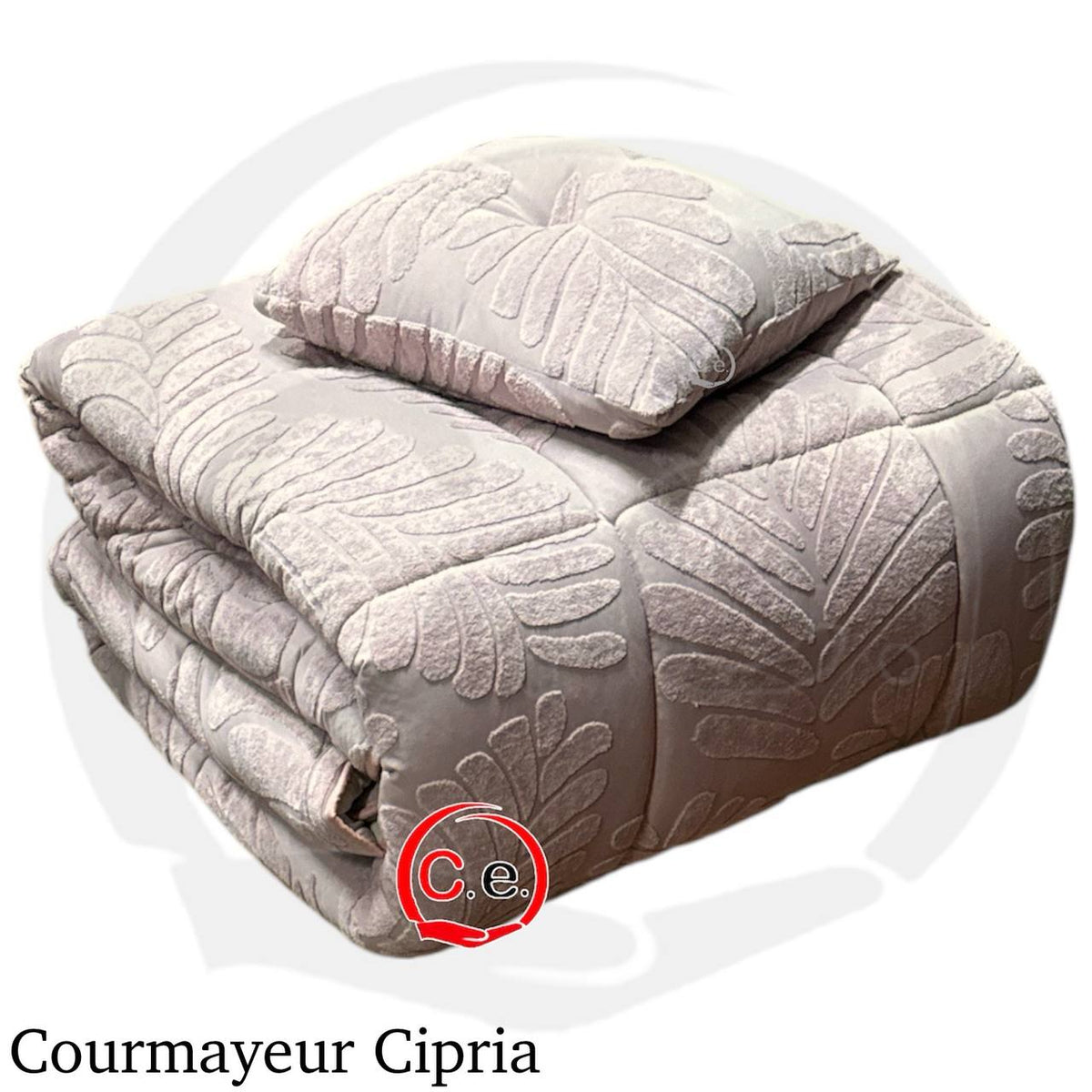 Trapunta/Piumone Courmayeur in velluto con cuscino in coordinato