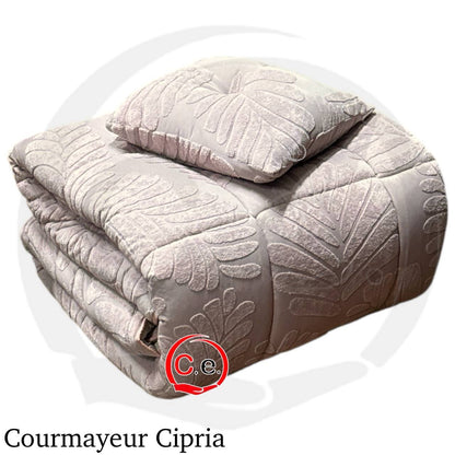 Trapunta/Piumone Courmayeur in velluto con cuscino in coordinato