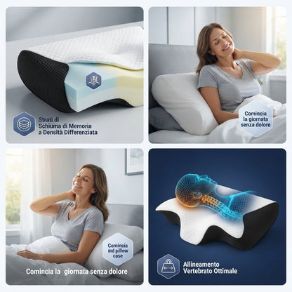 Guanciale in Memory Foam "Ali Relax" – Il Tuo Alleato per un Riposo Rigenerante Risvegliati ogni mattina senza tensioni.