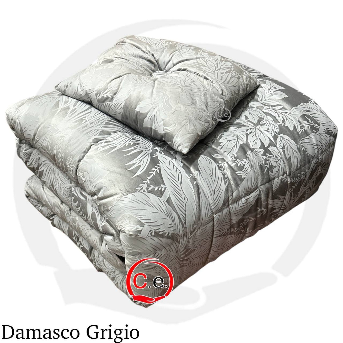 Trapunta/Piumone Damasco in velluto con cuscino in coordinato