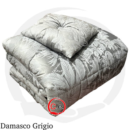 Trapunta/Piumone Damasco in velluto con cuscino in coordinato