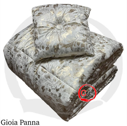 Trapunta/Piumone Gioia in velluto con cuscino in coordinato