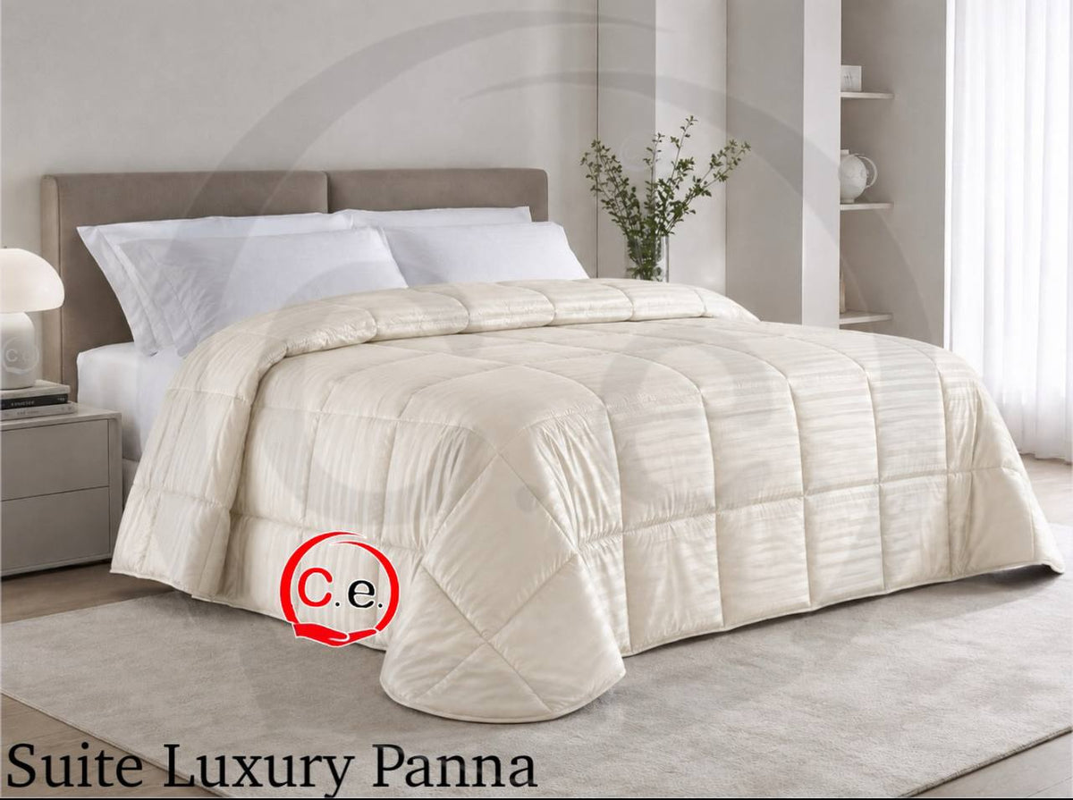 Trapunta/Piumone Suite Luxury Double-Face in tinta unita in microfibra Satin anallergica tocco mano 🖐🏼 pesca