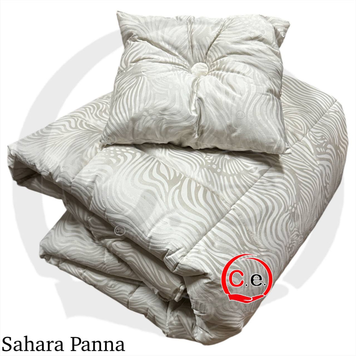 Trapunta/Piumone Sahara in velluto con cuscino in coordinato