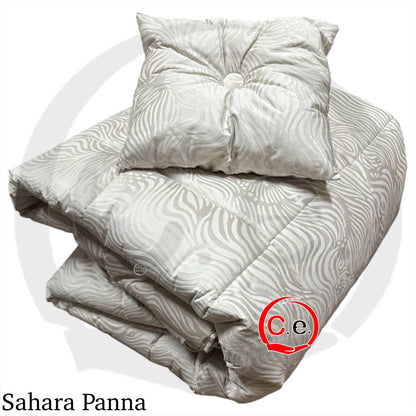 Trapunta/Piumone Sahara in velluto con cuscino in coordinato