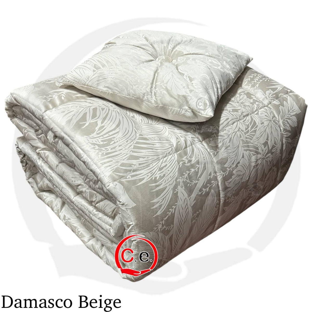 Trapunta/Piumone Damasco in velluto con cuscino in coordinato