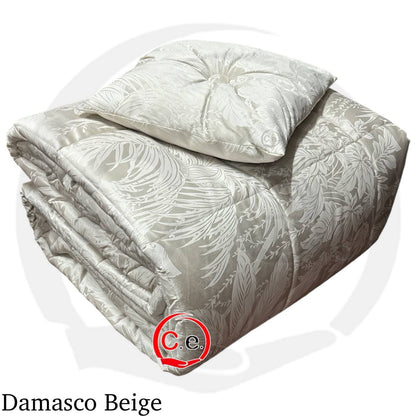 Trapunta/Piumone Damasco in velluto con cuscino in coordinato