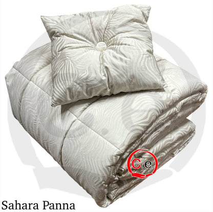 Trapunta/Piumone Sahara in velluto con cuscino in coordinato