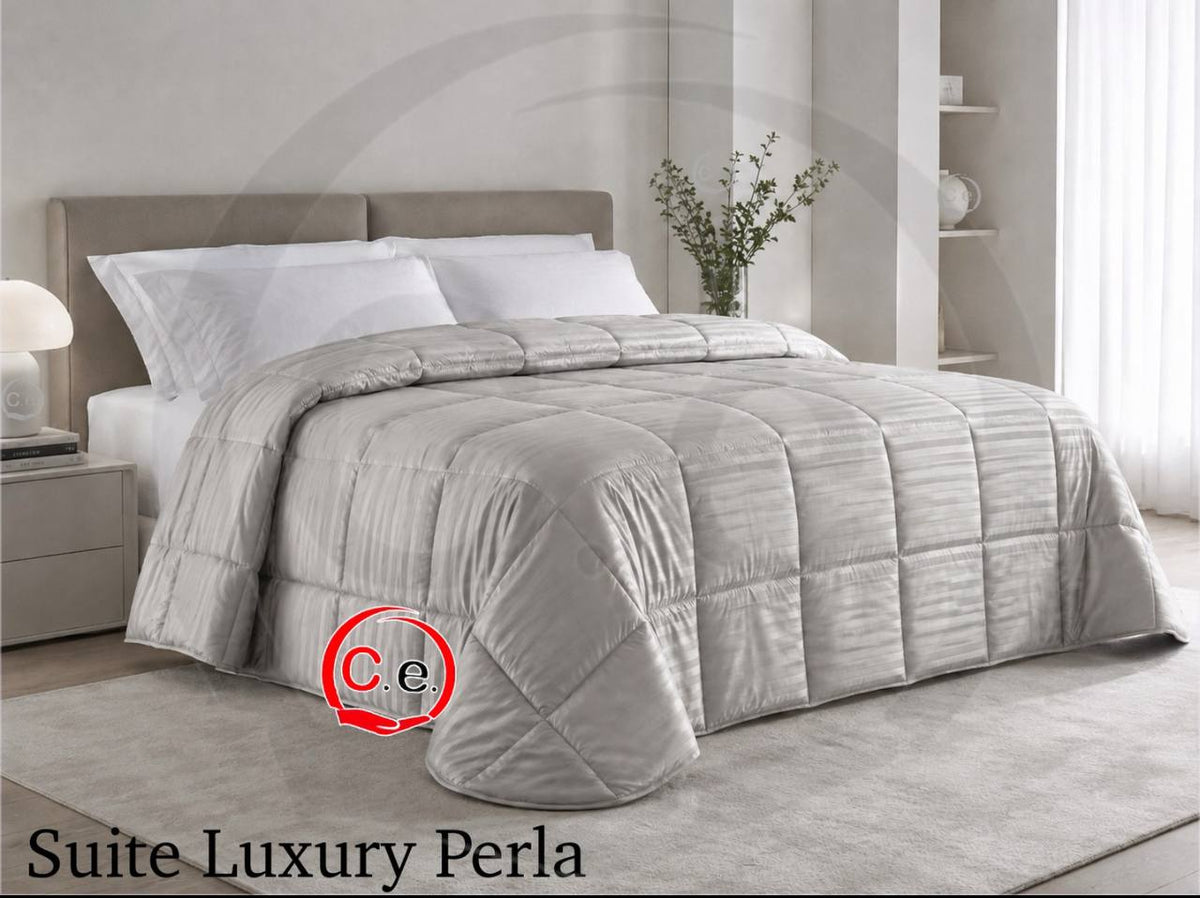 Trapunta/Piumone Suite Luxury Double-Face in tinta unita in microfibra Satin anallergica tocco mano 🖐🏼 pesca