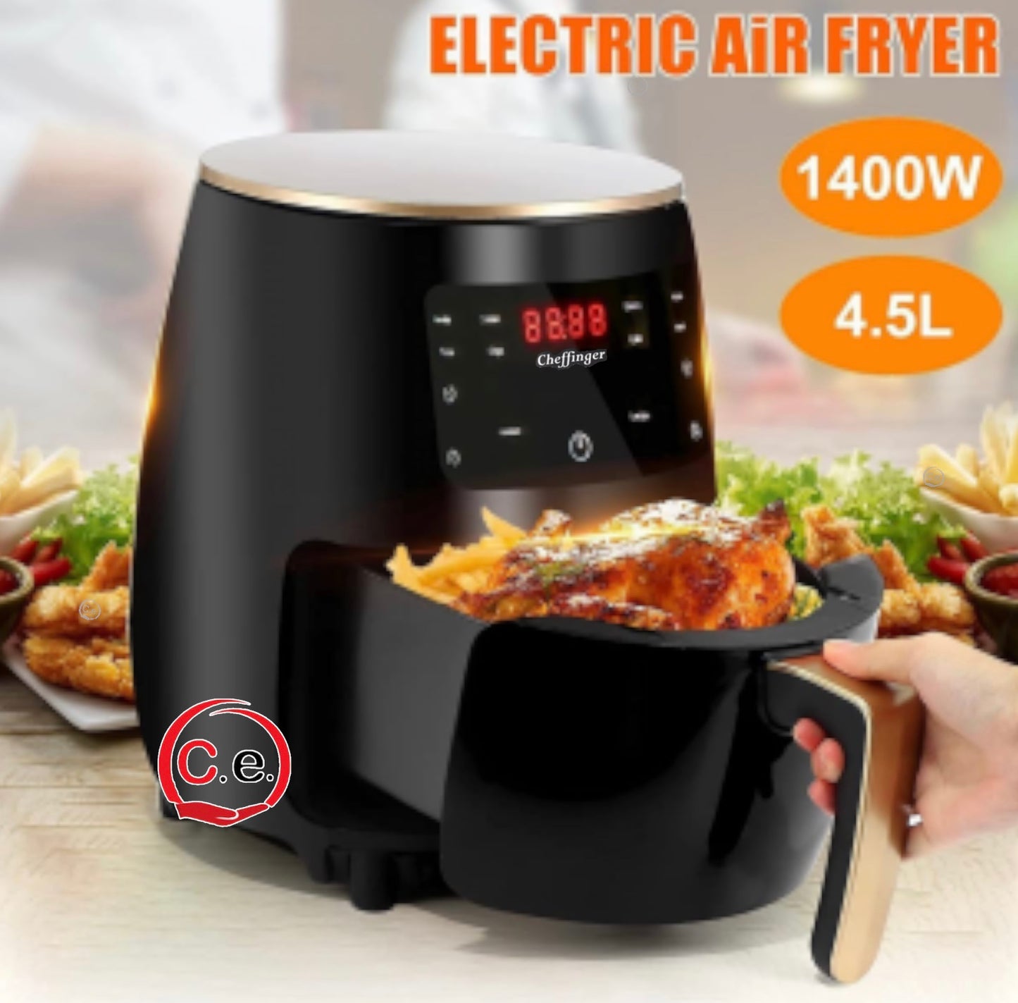 Friggitrice Cheffinger ad aria con display LCD & touch