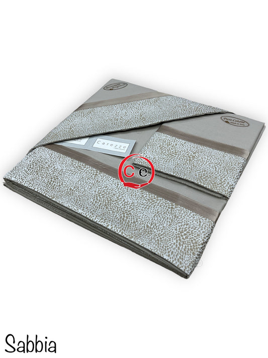 Completo lenzuola Isabelle con fascia in jaquard