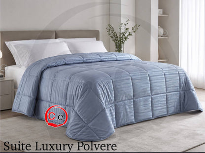 Trapunta/Piumone Suite Luxury Double-Face in tinta unita in microfibra Satin anallergica tocco mano 🖐🏼 pesca