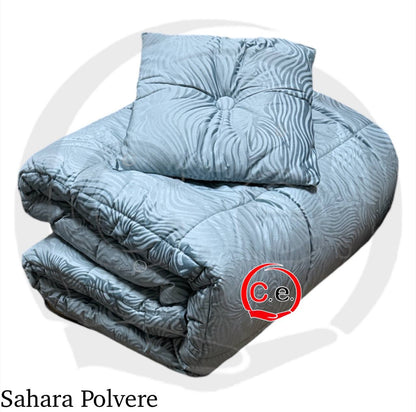Trapunta/Piumone Sahara in velluto con cuscino in coordinato