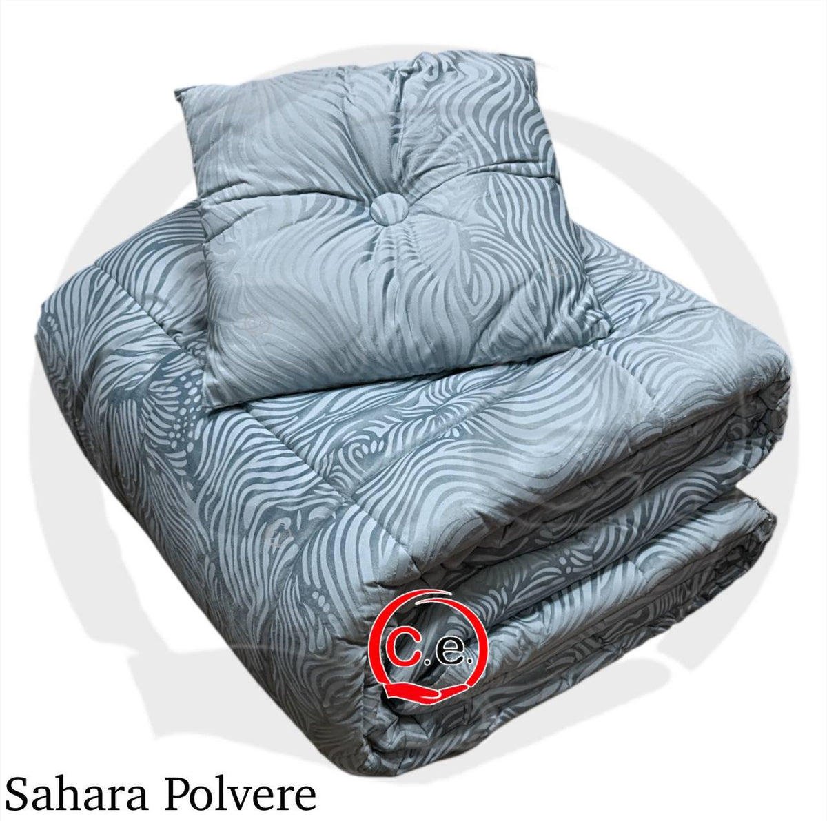 Trapunta/Piumone Sahara in velluto con cuscino in coordinato