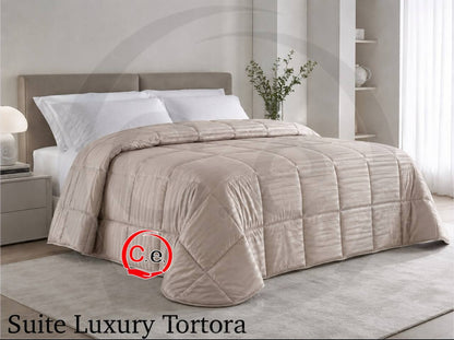 Trapunta/Piumone Suite Luxury Double-Face in tinta unita in microfibra Satin anallergica tocco mano 🖐🏼 pesca