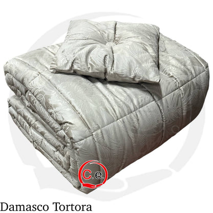 Trapunta/Piumone Damasco in velluto con cuscino in coordinato