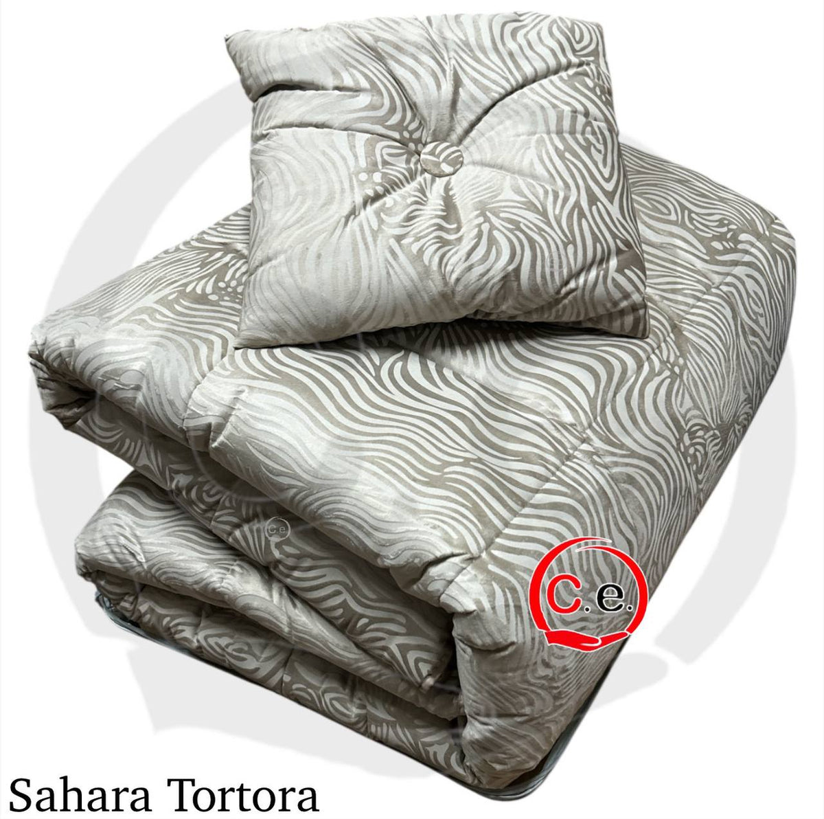 Trapunta/Piumone Sahara in velluto con cuscino in coordinato