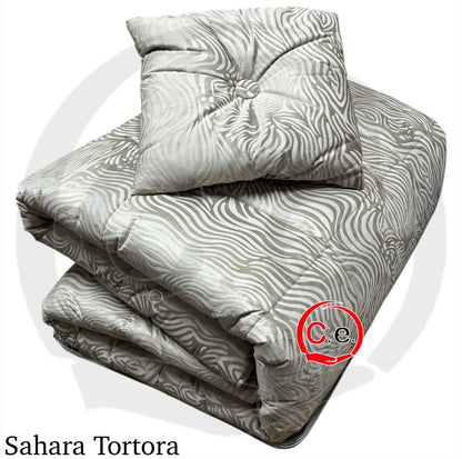 Trapunta/Piumone Sahara in velluto con cuscino in coordinato
