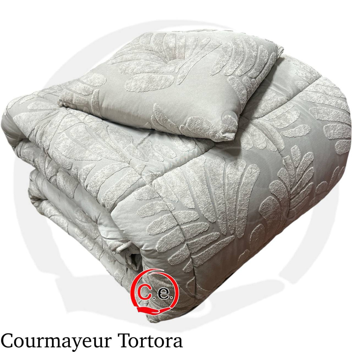 Trapunta/Piumone Courmayeur in velluto con cuscino in coordinato