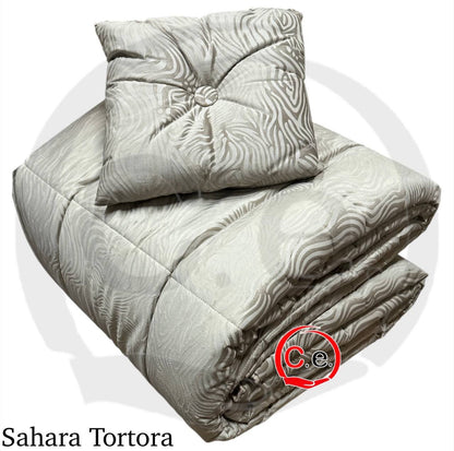 Trapunta/Piumone Sahara in velluto con cuscino in coordinato