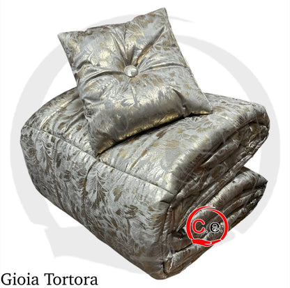 Trapunta/Piumone Gioia in velluto con cuscino in coordinato