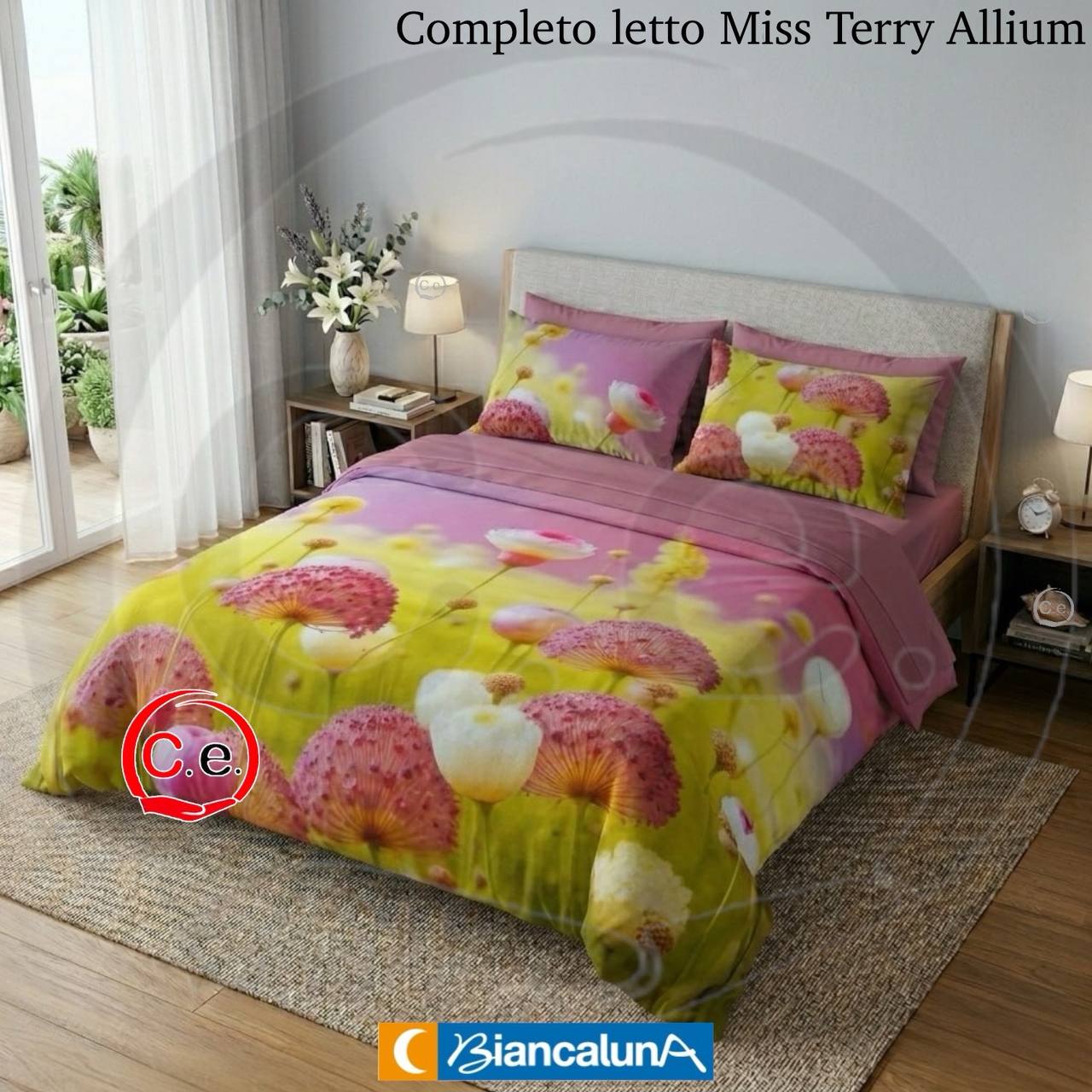 Lenzuola copriletto BiancaLuna Miss Terry Allium
