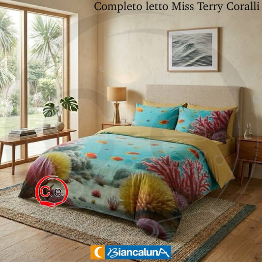 Lenzuola copriletto BiancaLuna Miss Terry Coralli