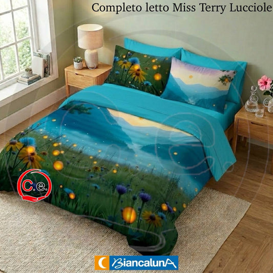 Lenzuola copriletto BiancaLuna Miss Terry Lucciole