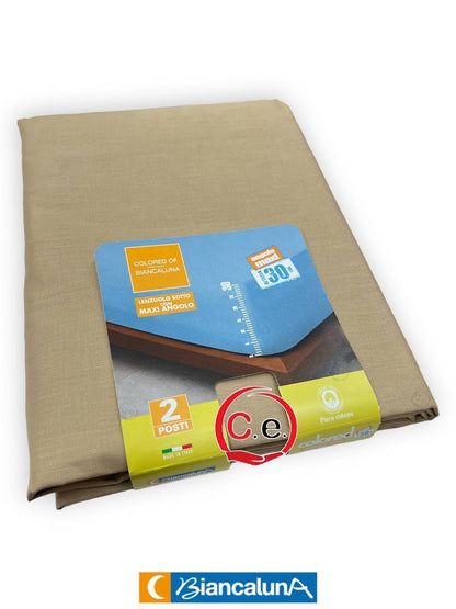 Lenzuola di sotto matrimoniali con Angoli MAXI Colored BiancaLuna 🌙